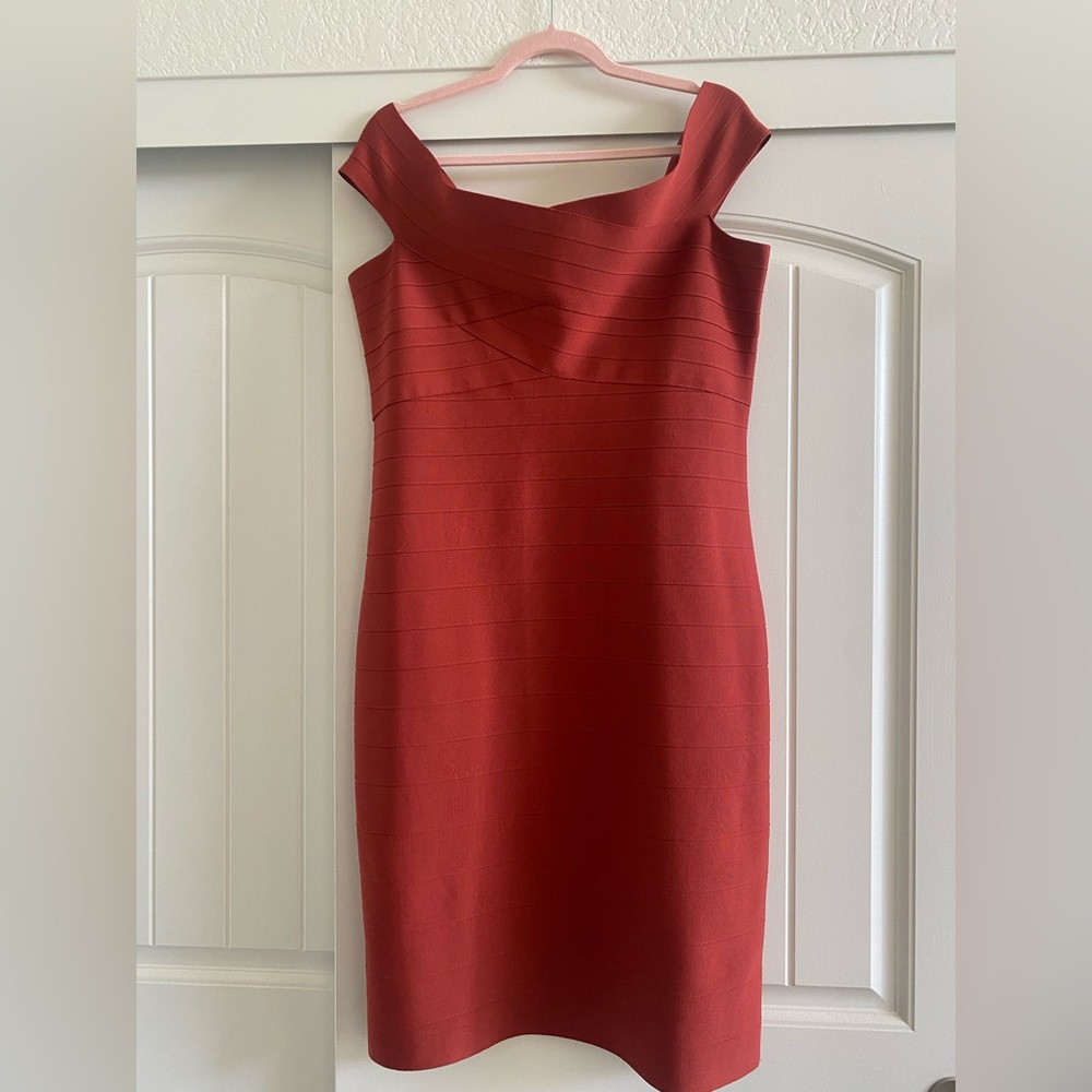 Brand new burnt orange Bandage style dress